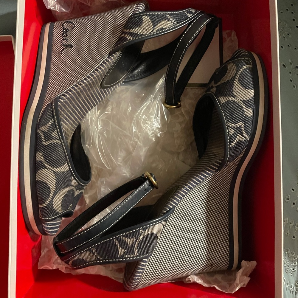 Coach Denim Platform Sandals